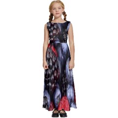 Berries-01 Kids  Satin Sleeveless Maxi Dress by nateshop