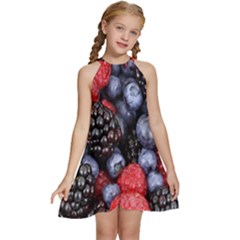 Berries-01 Kids  Halter Collar Waist Tie Chiffon Dress by nateshop