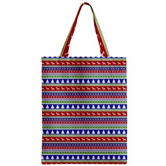 Christmas-color-stripes Pattern Zipper Classic Tote Bag by Bedest