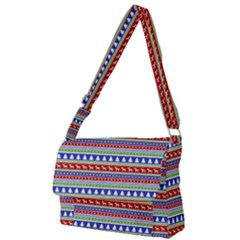 Christmas-color-stripes Pattern Full Print Messenger Bag (l) by Bedest