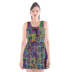 Wallpaper-background-colorful Scoop Neck Skater Dress by Bedest