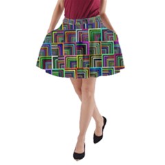 Wallpaper-background-colorful A-line Pocket Skirt by Bedest