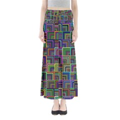 Wallpaper-background-colorful Full Length Maxi Skirt by Bedest