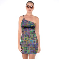 Wallpaper-background-colorful One Shoulder Ring Trim Bodycon Dress by Bedest