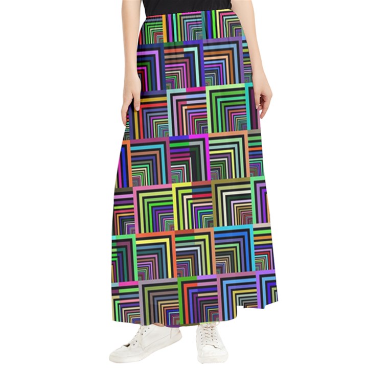 Wallpaper-background-colorful Maxi Chiffon Skirt