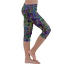 Wallpaper-background-colorful Kids  Lightweight Velour Capri Leggings  View3