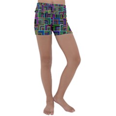 Wallpaper-background-colorful Kids  Lightweight Velour Yoga Shorts by Bedest