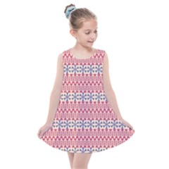 Christmas-pattern-background-green-decorative-star-snow Kids  Summer Dress by Bedest