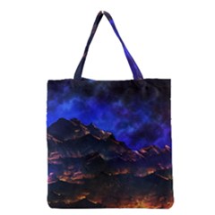 Landscape-sci-fi-alien-world Grocery Tote Bag by Bedest