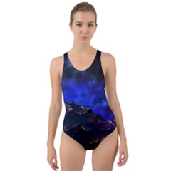 Landscape-sci-fi-alien-world Cut-out Back One Piece Swimsuit