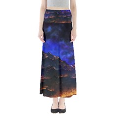 Landscape-sci-fi-alien-world Full Length Maxi Skirt by Bedest