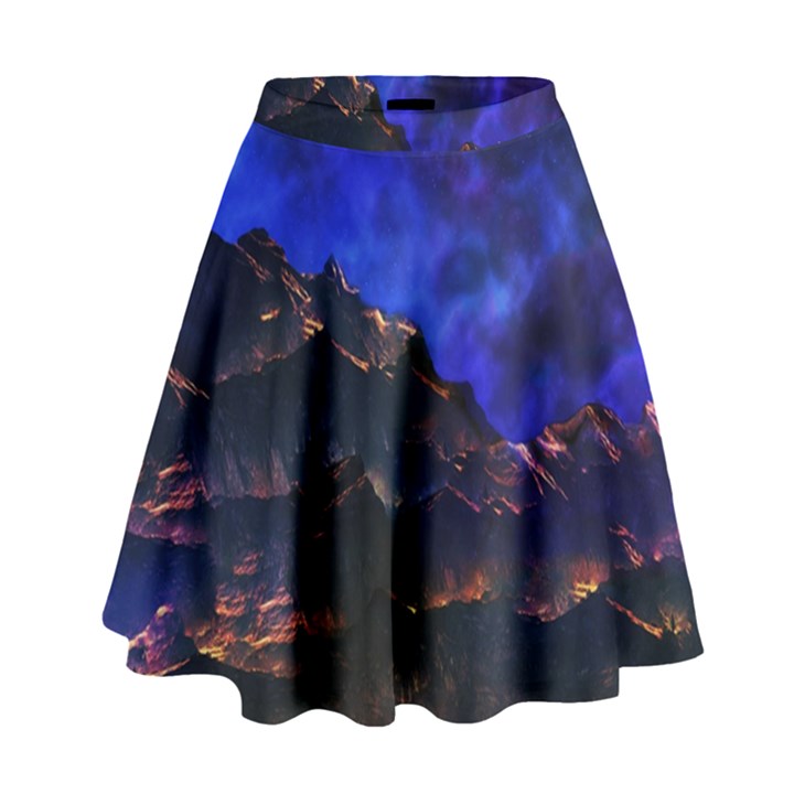 Landscape-sci-fi-alien-world High Waist Skirt