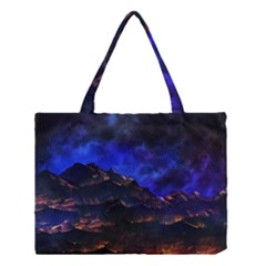 Landscape-sci-fi-alien-world Medium Tote Bag by Bedest