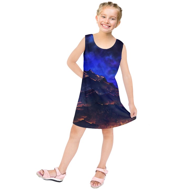 Landscape-sci-fi-alien-world Kids  Tunic Dress