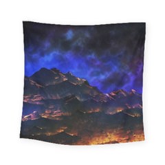 Landscape-sci-fi-alien-world Square Tapestry (small) by Bedest