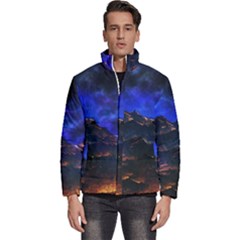 Landscape-sci-fi-alien-world Men s Puffer Bubble Jacket Coat by Bedest