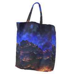 Landscape-sci-fi-alien-world Giant Grocery Tote by Bedest