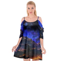 Landscape-sci-fi-alien-world Cutout Spaghetti Strap Chiffon Dress by Bedest