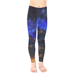 Landscape-sci-fi-alien-world Kids  Leggings by Bedest