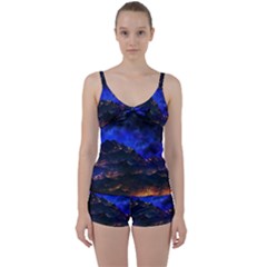 Landscape-sci-fi-alien-world Tie Front Two Piece Tankini by Bedest