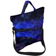 Landscape-sci-fi-alien-world Fold Over Handle Tote Bag by Bedest