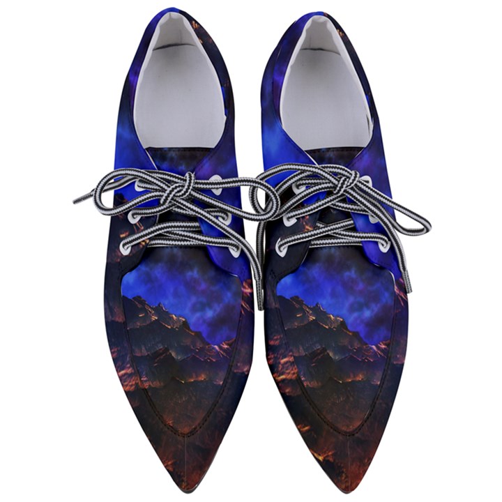 Landscape-sci-fi-alien-world Pointed Oxford Shoes