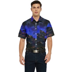 Landscape-sci-fi-alien-world Men s Short Sleeve Pocket Shirt  by Bedest