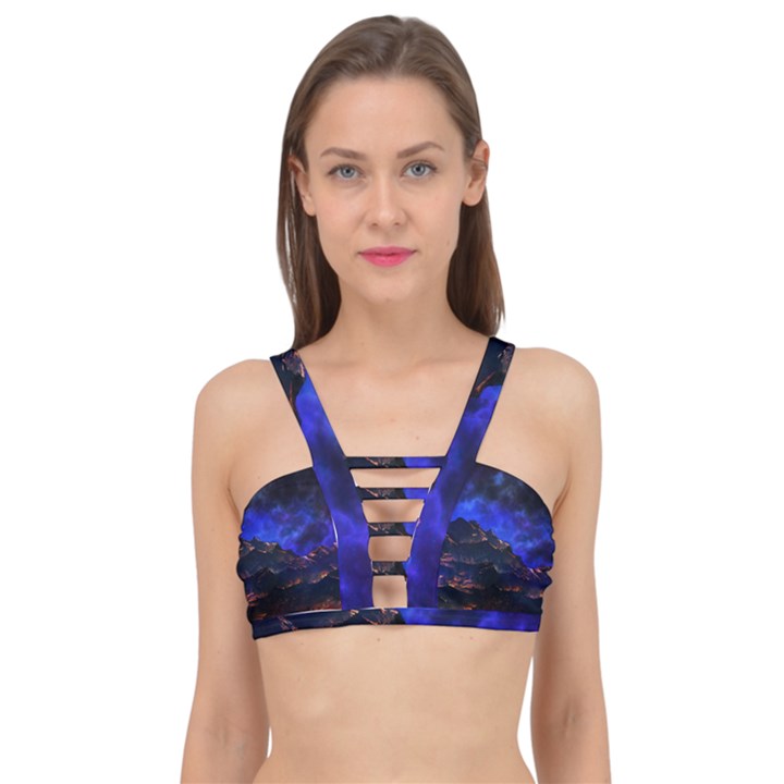 Landscape-sci-fi-alien-world Cage Up Bikini Top