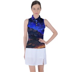 Landscape-sci-fi-alien-world Women s Sleeveless Polo T-shirt by Bedest