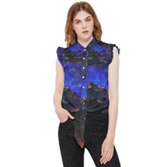 Landscape-sci-fi-alien-world Frill Detail Shirt by Bedest