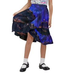 Landscape-sci-fi-alien-world Kids  Ruffle Flared Wrap Midi Skirt by Bedest