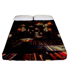 Library-tunnel-books-stacks Fitted Sheet (king Size) by Bedest