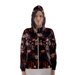 Library-tunnel-books-stacks Women s Hooded Windbreaker by Bedest