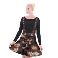 Library-tunnel-books-stacks Suspender Skater Skirt by Bedest