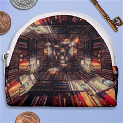 Library-tunnel-books-stacks Horseshoe Style Canvas Pouch by Bedest