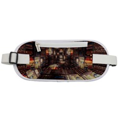 Library-tunnel-books-stacks Rounded Waist Pouch by Bedest