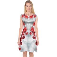 Christmas-background-tile-gifts Capsleeve Midi Dress by Bedest