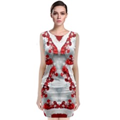 Christmas-background-tile-gifts Sleeveless Velvet Midi Dress by Bedest