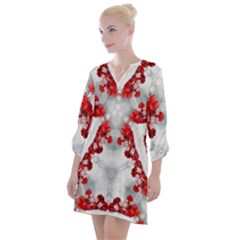 Christmas-background-tile-gifts Open Neck Shift Dress by Bedest