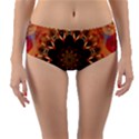 Abstract-kaleidoscope-design Reversible Mid-Waist Bikini Bottoms View1