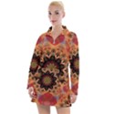 Abstract-kaleidoscope-design Women s Long Sleeve Casual Dress View1