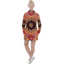 Abstract-kaleidoscope-design Women s Long Sleeve Casual Dress View2