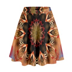 Abstract-kaleidoscope-design High Waist Skirt by Bedest