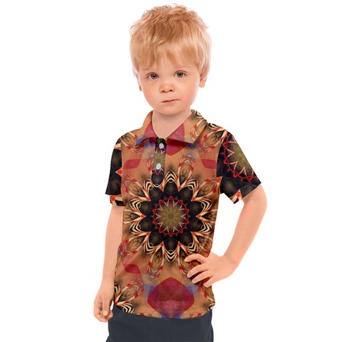 Abstract-kaleidoscope-design Kids  Polo T-shirt by Bedest