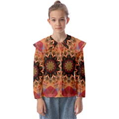 Abstract-kaleidoscope-design Kids  Peter Pan Collar Blouse by Bedest