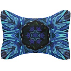 Background-blue-flower Seat Head Rest Cushion by Bedest