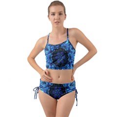 Background-blue-flower Mini Tank Bikini Set by Bedest