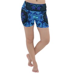 Background-blue-flower Lightweight Velour Yoga Shorts