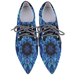 Background-blue-flower Pointed Oxford Shoes by Bedest