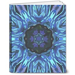 Background-blue-flower 8  X 10  Softcover Notebook